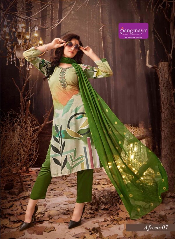 Rangmaya Afreen Rayon Digital Kurti Bottom With Dupatta Catalog Collection - Image 4