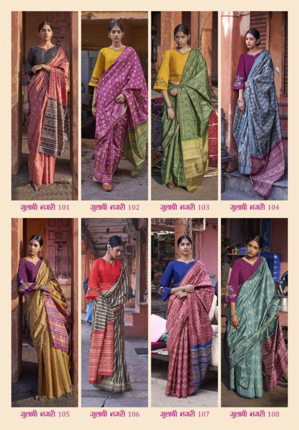 Ressa Gulabi Nagri Fancy Saree Catalog Collection - Image 10