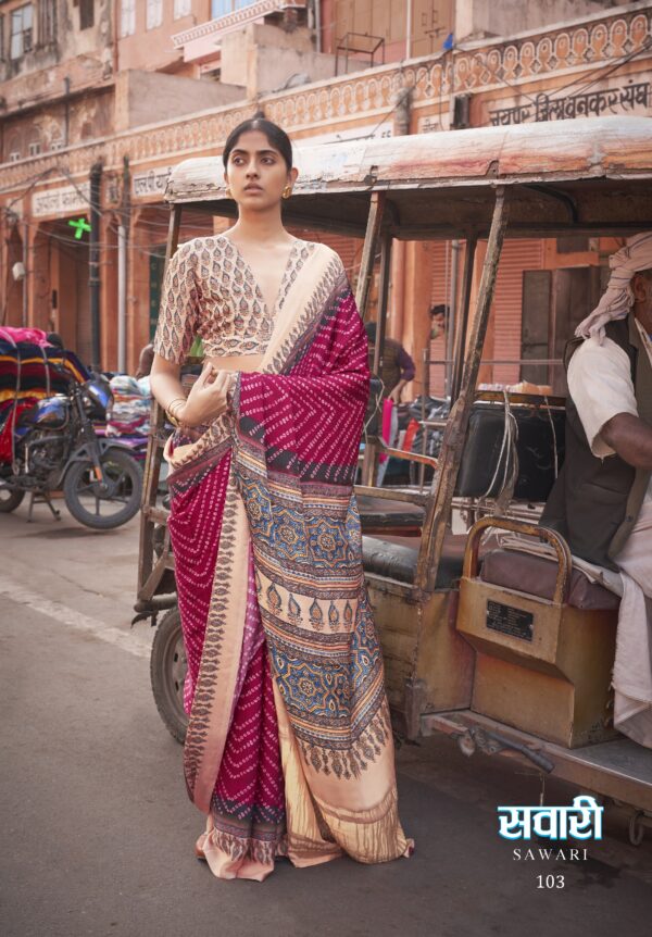 Ressa Sawari Gajji Lagdi Fancy Printed Saree Catalog Collection - Image 3