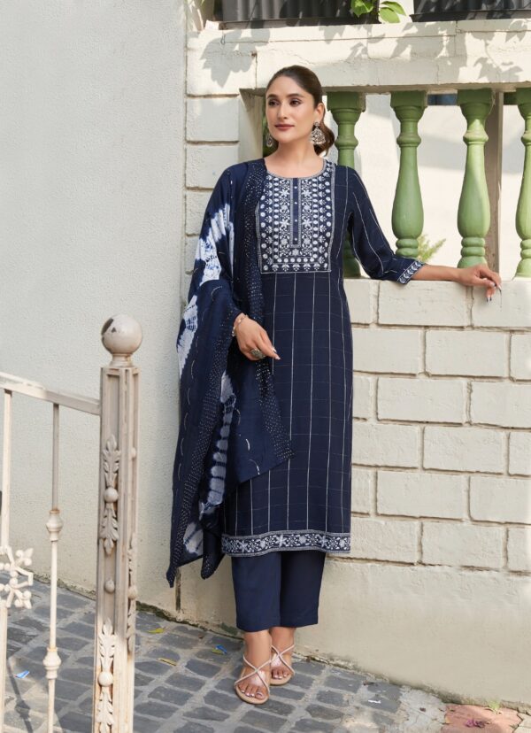 Mystic 9 Maya Vol 1 Rayon Dobby Kurti Bottom With Dupatta Catalog Collection - Image 2