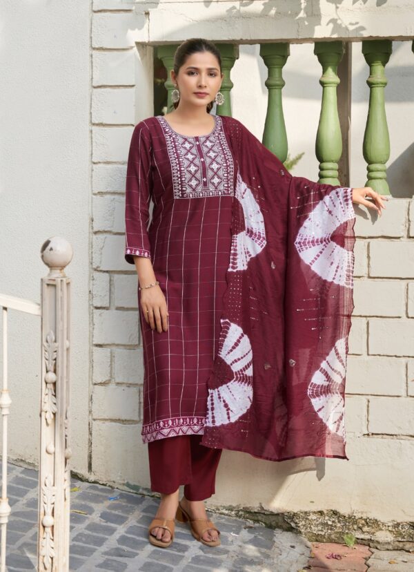 Mystic 9 Maya Vol 1 Rayon Dobby Kurti Bottom With Dupatta Catalog Collection - Image 3