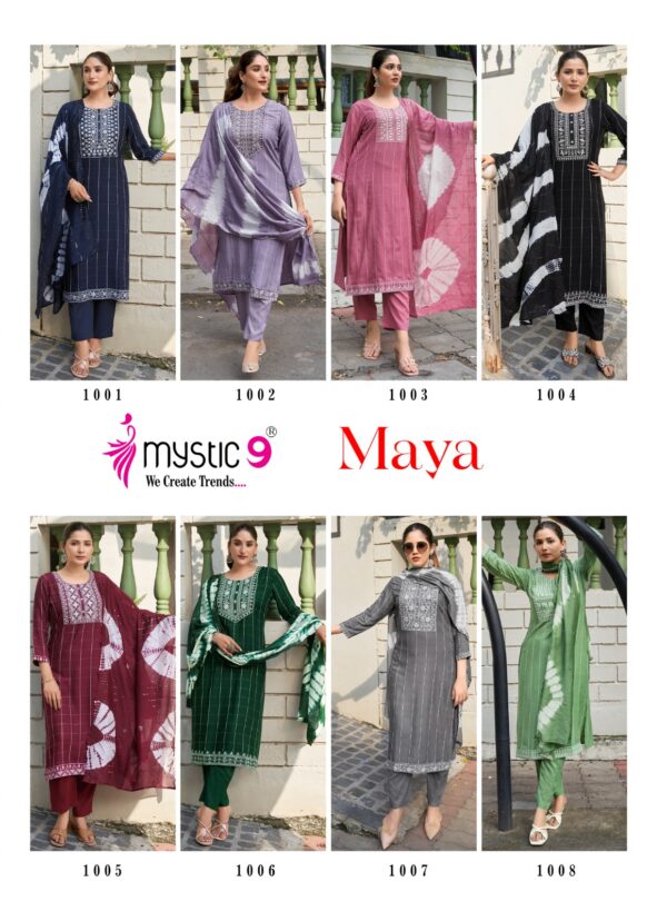 Mystic 9 Maya Vol 1 Rayon Dobby Kurti Bottom With Dupatta Catalog Collection - Image 10