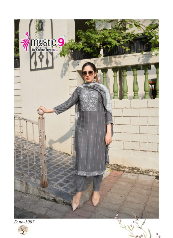 Mystic 9 Maya Vol 1 Rayon Dobby Kurti Bottom With Dupatta Catalog Collection - Image 8