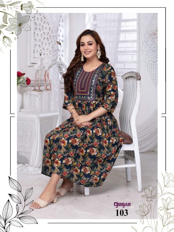 Beauty Queen Gunjan Vol 21 Rayon Printed Kurtis Catalog Collection - Image 9