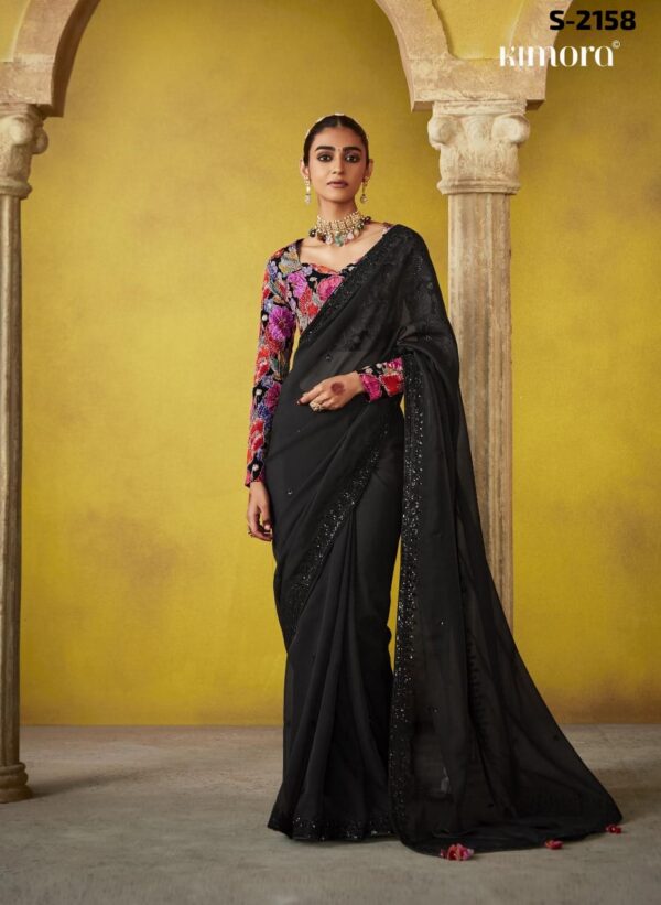 Kimora Divani Embroidered Designer Saree Catalog Collection - Image 6