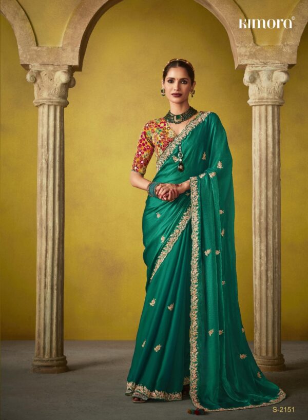 Kimora Divani Embroidered Designer Saree Catalog Collection - Image 8