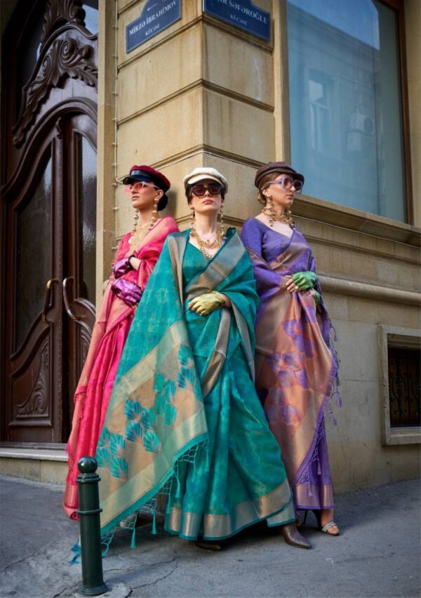 Rajtex Kalki Handloom Two Tone Organza Weaving Saree Catalog Collection