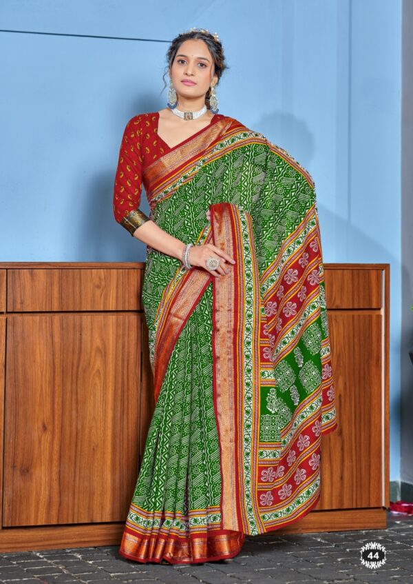 Df Ajrakh 5 Ajrakh Printed Cotton Mulmul Saree Catalog Collection - Image 6