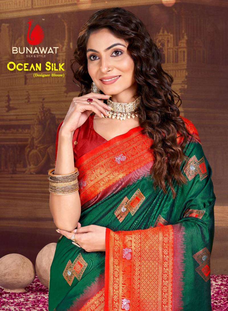 Bunawat Ocean Silk Vol 1 Wedding Wear Saree Catalog Collection Exporter