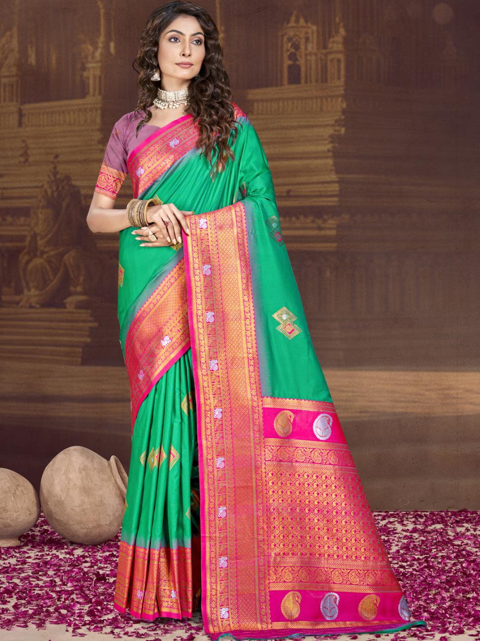 Bunawat Ocean Silk Vol 1 Wedding Wear Saree Catalog Collection Exporter - Image 2