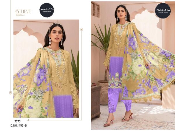 Mehboob Tex 1453 Chiffon Dupatta Pakistani Salwar Suits Catalog Collection - Image 2