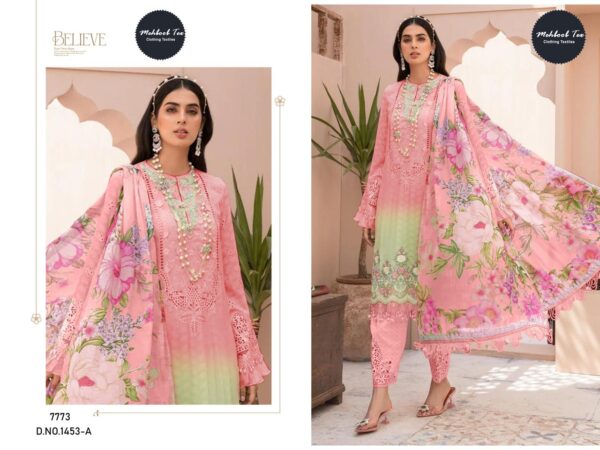 Mehboob Tex 1453 Chiffon Dupatta Pakistani Salwar Suits Catalog Collection - Image 3
