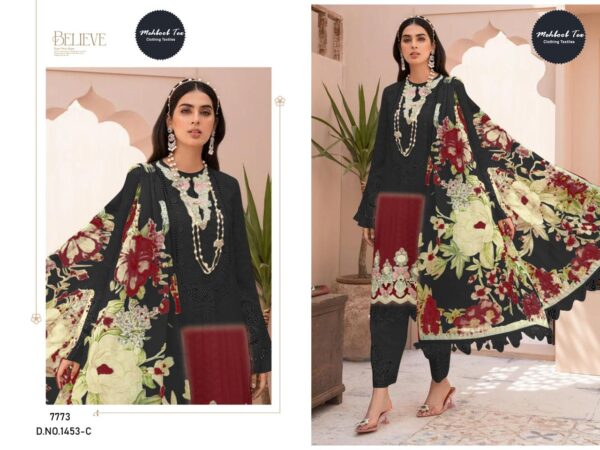 Mehboob Tex 1453 Chiffon Dupatta Pakistani Salwar Suits Catalog Collection - Image 4