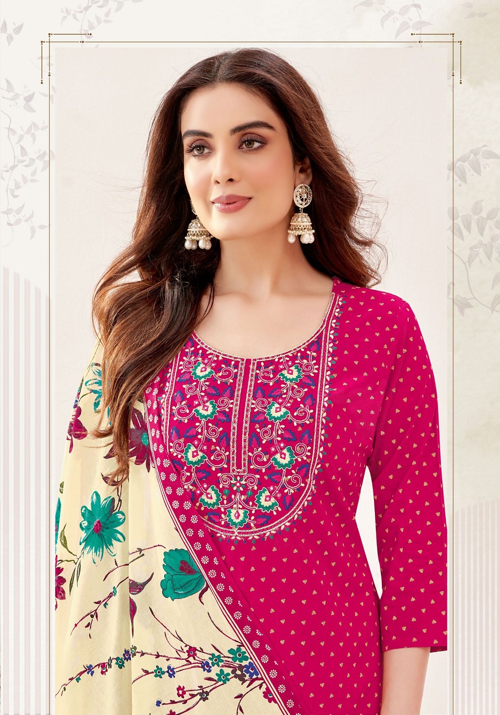 Kundan Pakeezah Vol 13 Ready Made Cotton Kurti Pant And Dupatta Catalog Collection Dealer - Image 3