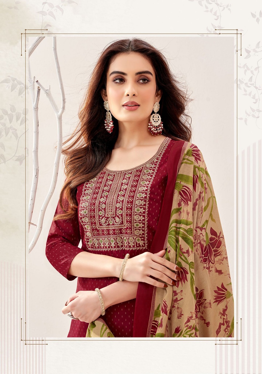 Kundan Pakeezah Vol 13 Ready Made Cotton Kurti Pant And Dupatta Catalog Collection Dealer - Image 8