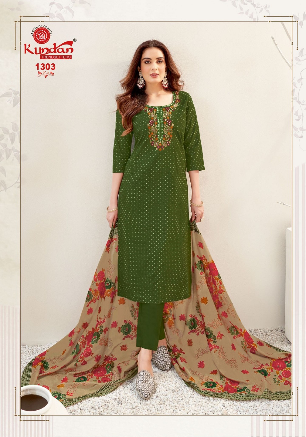 Kundan Pakeezah Vol 13 Ready Made Cotton Kurti Pant And Dupatta Catalog Collection Dealer - Image 5