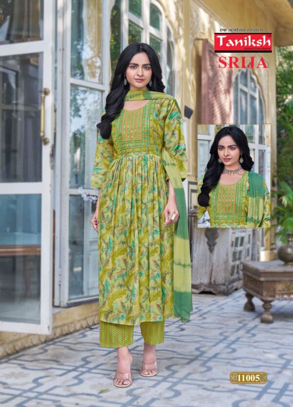 Taniksh Srija Vol 11 Rayon Printed Kurti Bottom With Dupatta Catalog Collection Wholesaler - Image 3