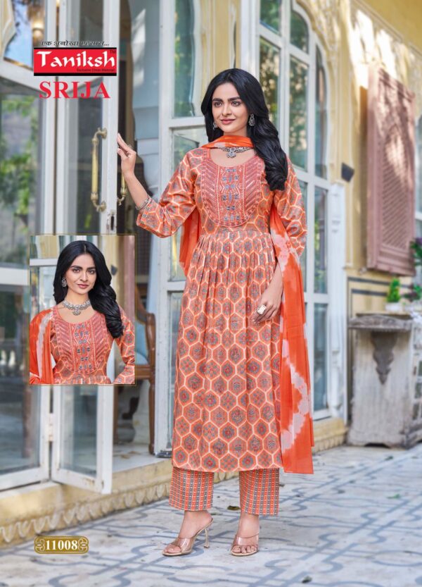 Taniksh Srija Vol 11 Rayon Printed Kurti Bottom With Dupatta Catalog Collection Wholesaler - Image 8
