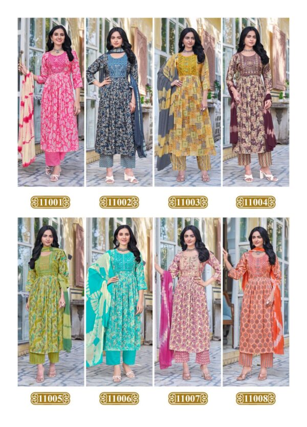Taniksh Srija Vol 11 Rayon Printed Kurti Bottom With Dupatta Catalog Collection Wholesaler - Image 10