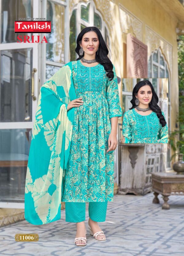 Taniksh Srija Vol 11 Rayon Printed Kurti Bottom With Dupatta Catalog Collection Wholesaler - Image 9
