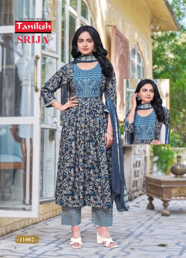Taniksh Srija Vol 11 Rayon Printed Kurti Bottom With Dupatta Catalog Collection Wholesaler - Image 2