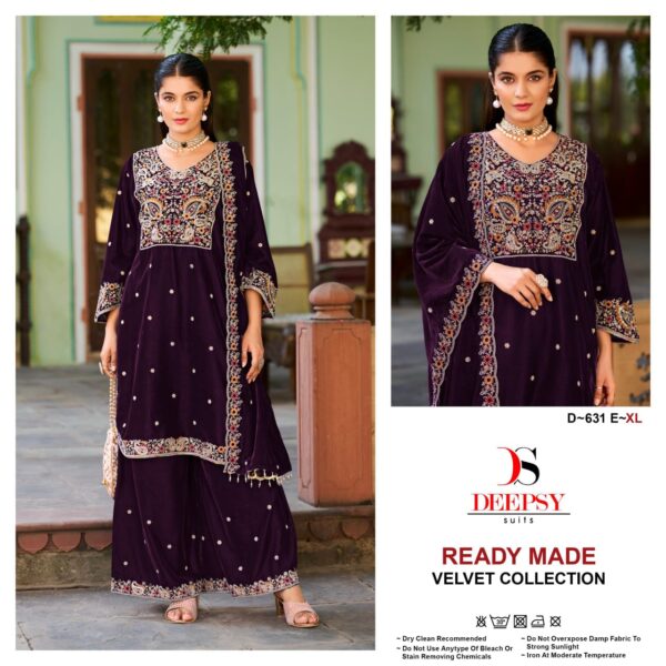 Deepsy D 631 Velvet Readymade Pakistani Suits Catalog Collection Supplier - Image 5