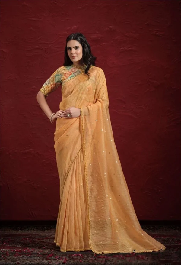 Mahotsav Mohmanthan Aaina 24204 Two Tone Jacquard Butti Tussar Designer Saree Catalog Collection Supplier