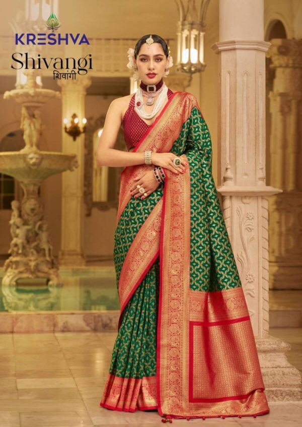 Kreshva Shivangi Banarasi Pv Silk Saree Catalog Collection Exporter