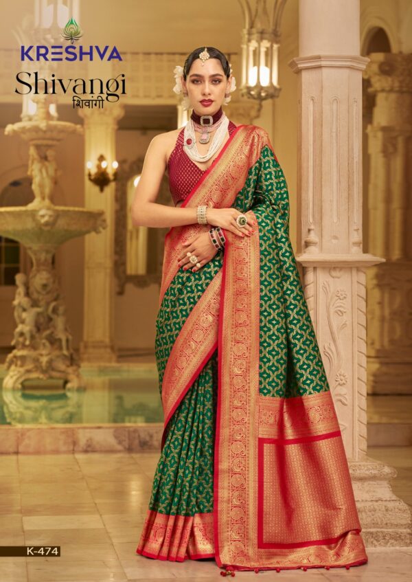 Kreshva Shivangi Banarasi Pv Silk Saree Catalog Collection Exporter - Image 3