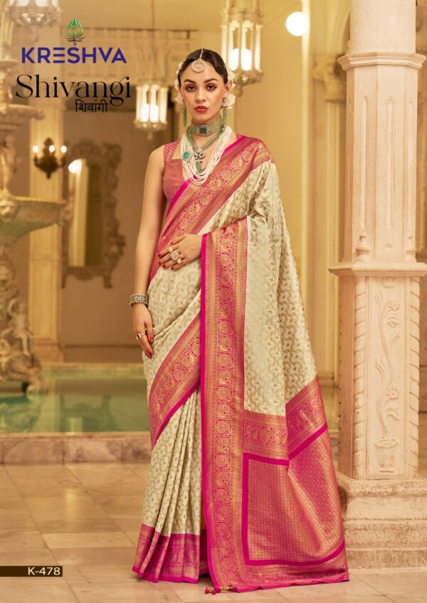 Kreshva Shivangi Banarasi Pv Silk Saree Catalog Collection Exporter - Image 5