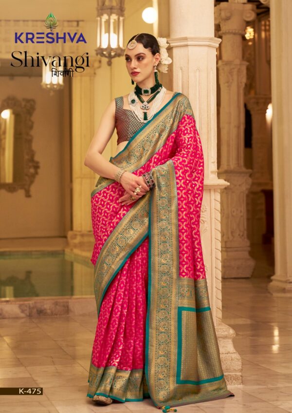 Kreshva Shivangi Banarasi Pv Silk Saree Catalog Collection Exporter - Image 6