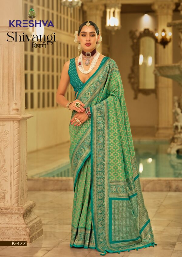 Kreshva Shivangi Banarasi Pv Silk Saree Catalog Collection Exporter - Image 8