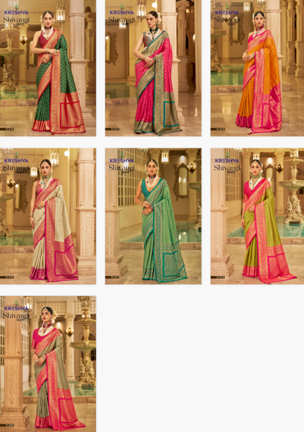 Kreshva Shivangi Banarasi Pv Silk Saree Catalog Collection Exporter - Image 9