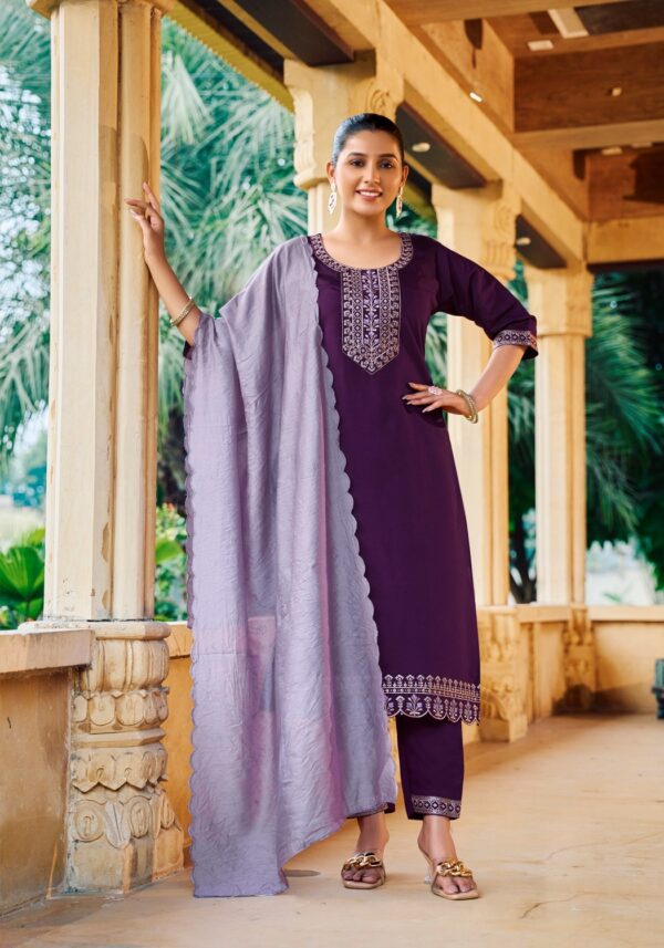 Vaniska Fiza Vol 4 Roman Silk Kurti Bottom With Dupatta Catalog Collection Wholesale Supplier - Image 2