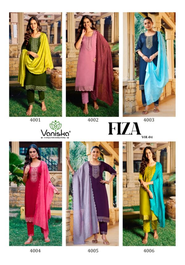 Vaniska Fiza Vol 4 Roman Silk Kurti Bottom With Dupatta Catalog Collection Wholesale Supplier - Image 8