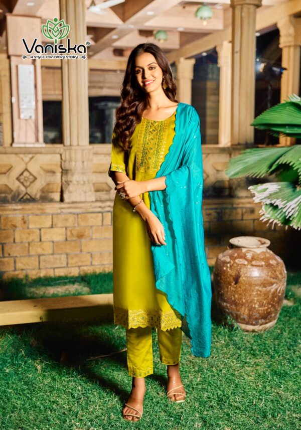 Vaniska Fiza Vol 4 Roman Silk Kurti Bottom With Dupatta Catalog Collection Wholesale Supplier - Image 3