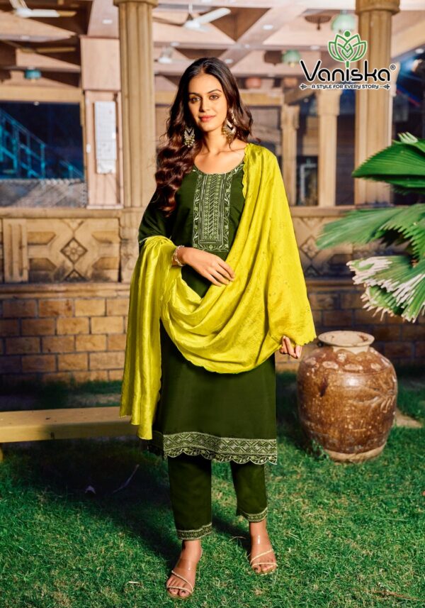Vaniska Fiza Vol 4 Roman Silk Kurti Bottom With Dupatta Catalog Collection Wholesale Supplier - Image 6