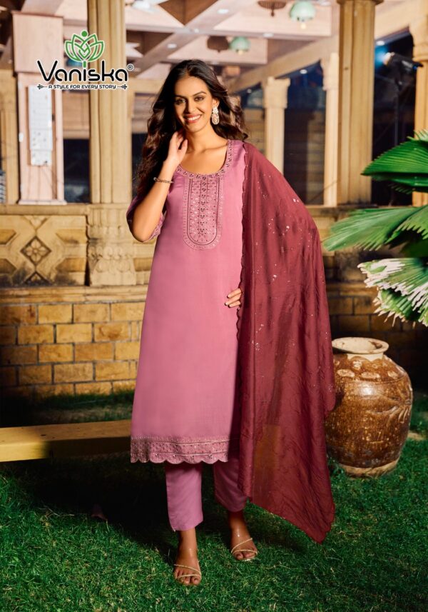 Vaniska Fiza Vol 4 Roman Silk Kurti Bottom With Dupatta Catalog Collection Wholesale Supplier - Image 7
