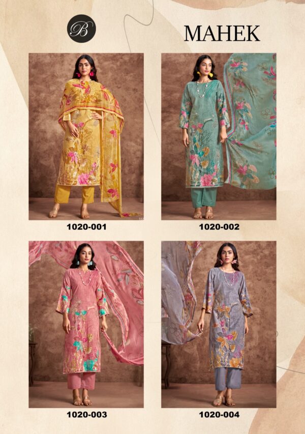 Belliza Mahek Cotton Linen Printed Dress Material Catalog Collection Wholesale - Image 4