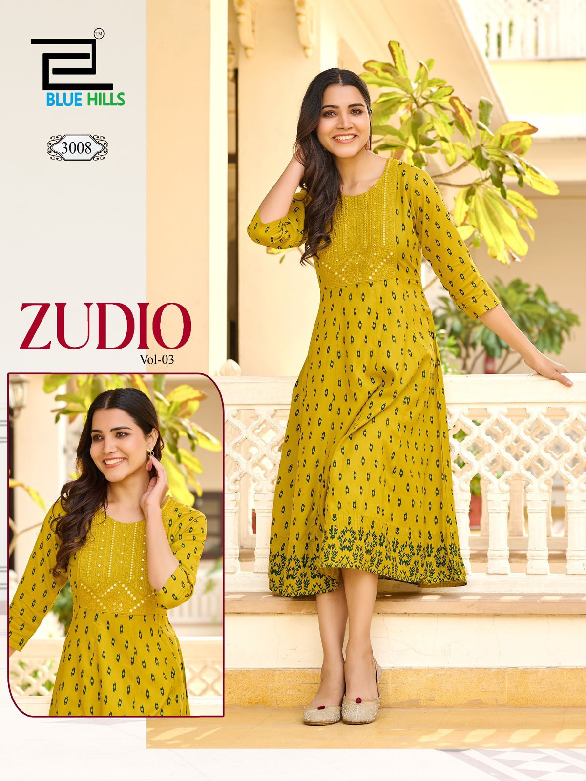 Blue Hills Zudio Vol 3 Rayon Printed Anarkali Kurti Catalog Collection Wholesale - Image 8