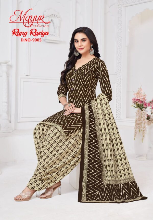 Mayur Rang Rasiya Vol 9 Patiyala Cotton Printed Dress Material Catalog Collection - Image 7