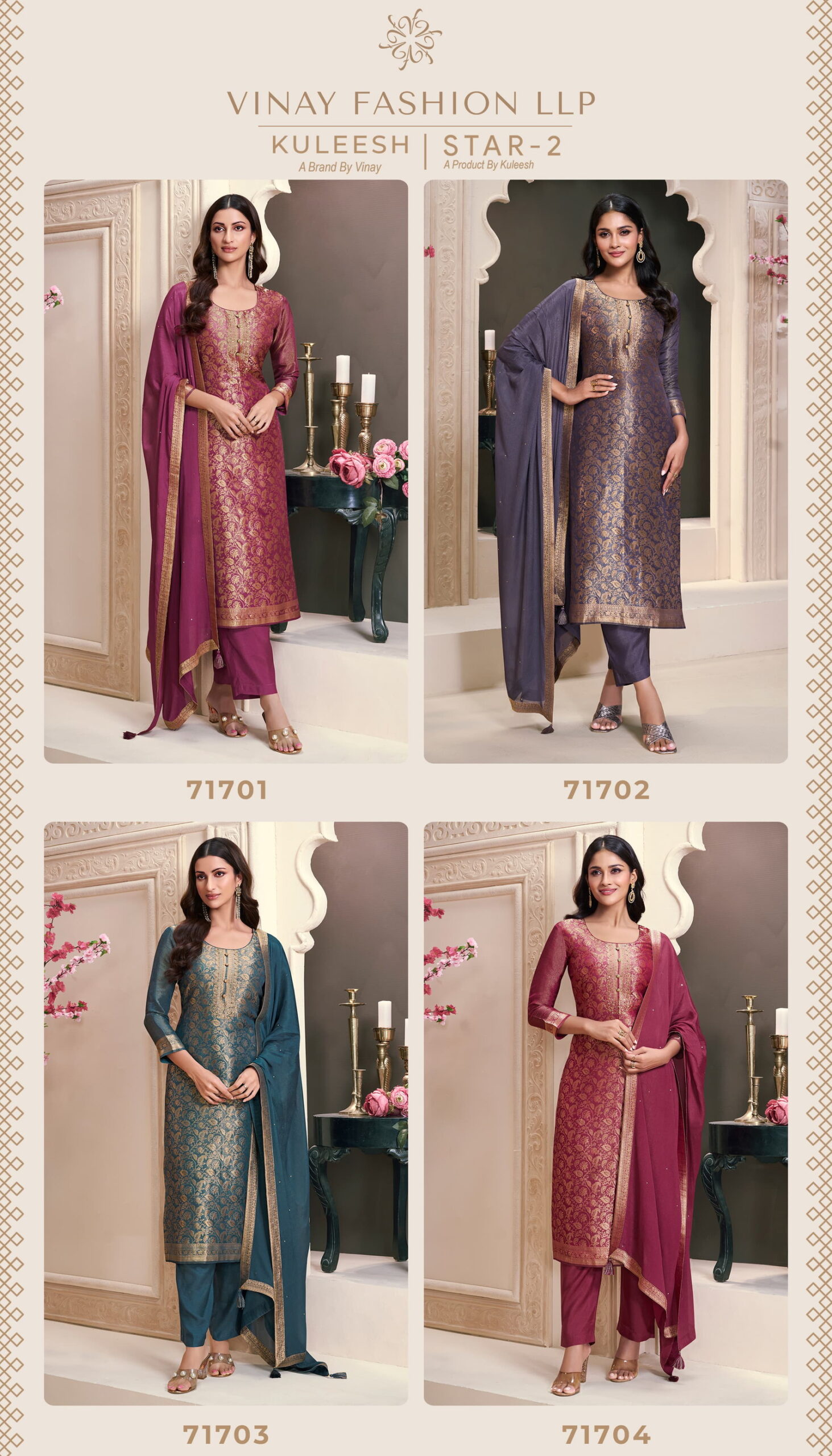 Vinay Kuleesh Star 2 Designer Salwar Kameez Catalog Collection Wholesale - Image 7