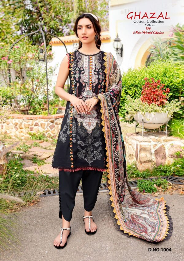 Miss World Ghazal Vol 01 Cotton Printed Fancy Dress Material Catalog Collection - Image 4