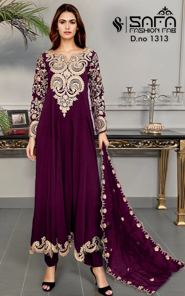 Safa Fashion Fab 1313 Light Colours Ready Made Pakistani Suit Wholesale Catalog - Image 5