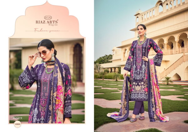 Riaz Arts Musafir Vol 15 Lawn Digital Printed Dress Material Collection Catalog - Image 8