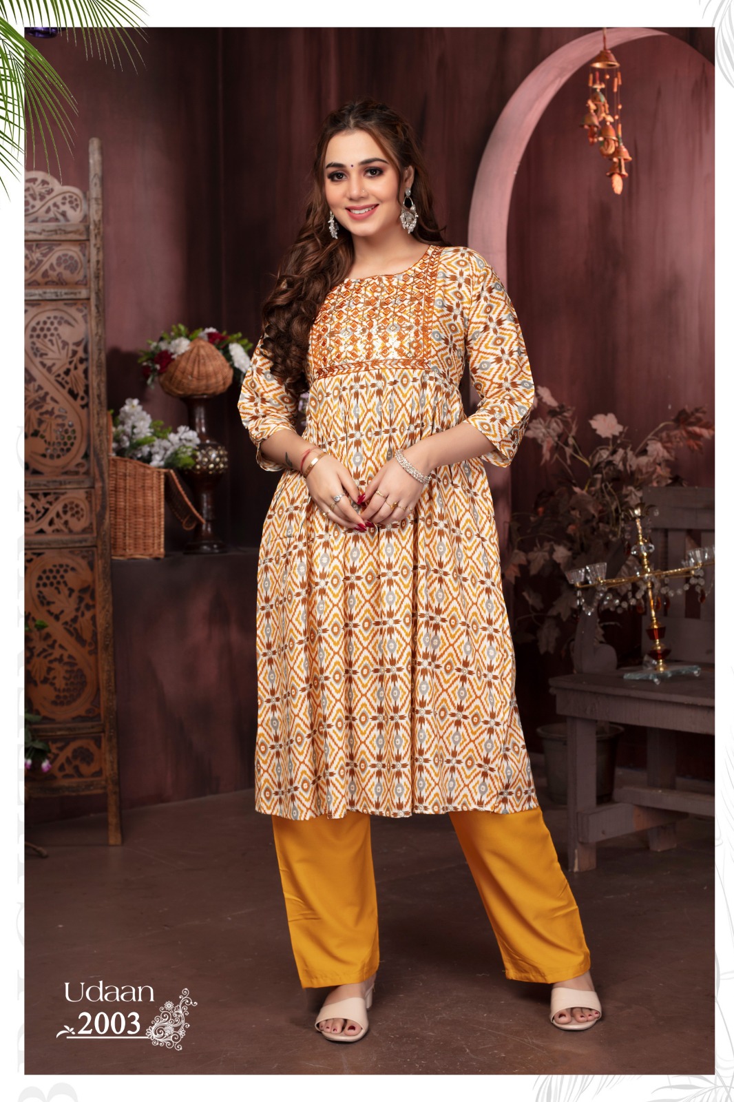 Trendy Udaan Vol 2 Rayon Printed Embroidery Anarkali Kurtis Catalog Collection Wholesale - Image 5