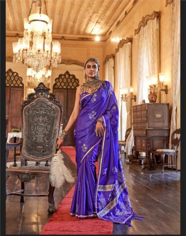 Rajtex Kanthkala Flora Satin Handloom Fancy Sarees Collection - Image 7