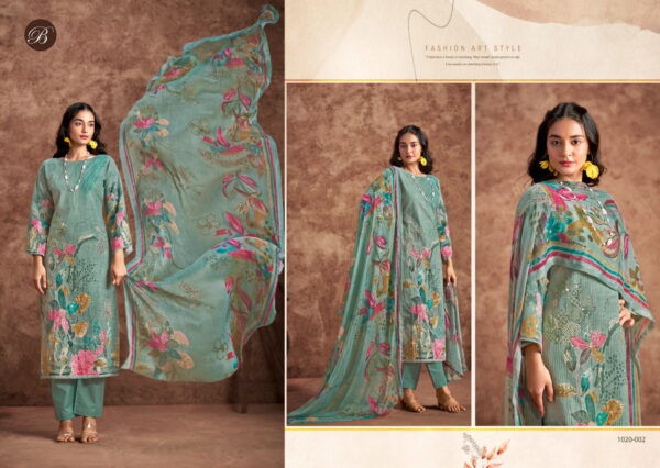 Belliza Mahek Cotton Linen Printed Dress Material Catalog Collection Wholesale - Image 5