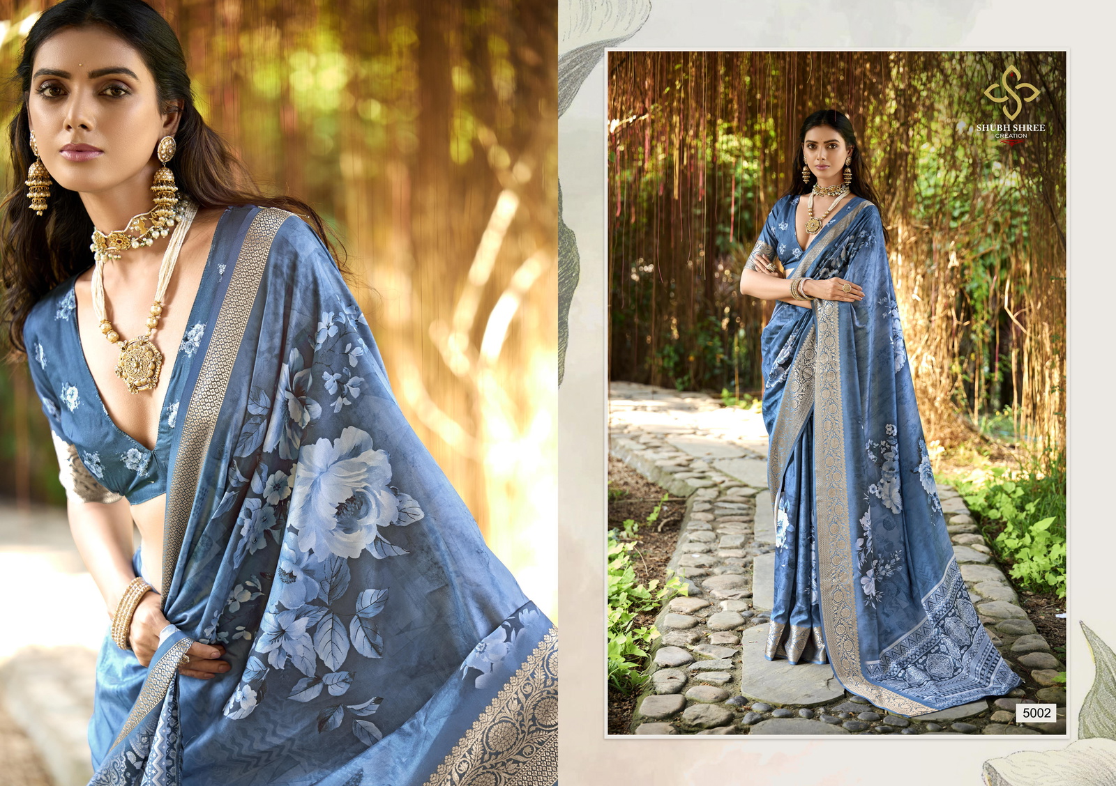 Shubh Shree Scarlet 5 Velvet Tusser Silk Saree Collection Wholesale Supplier - Image 3