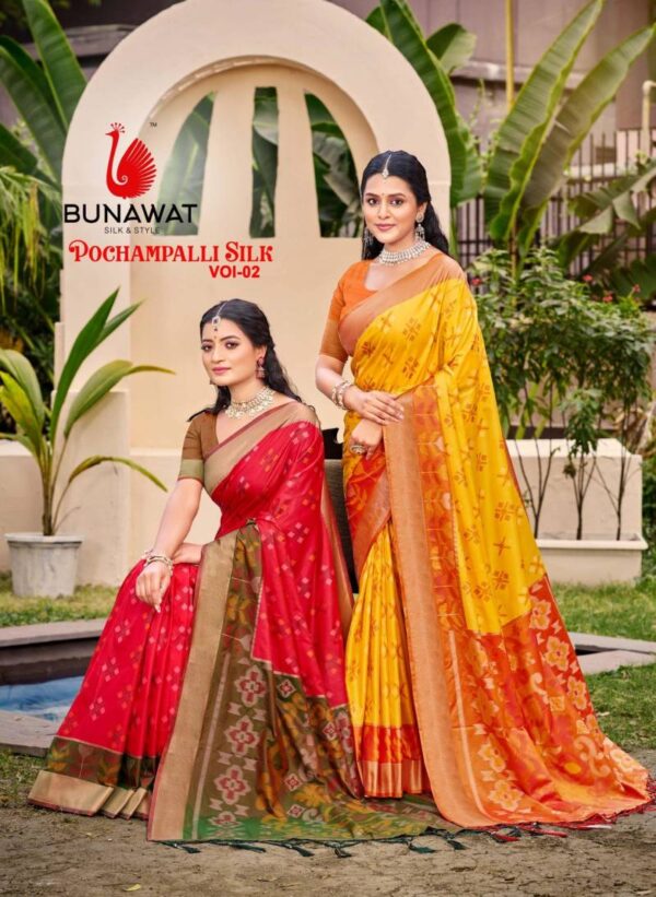 Bunawat Pochampalli Silk Vol 2 Festive Wear Silk Saree Catalog Collection